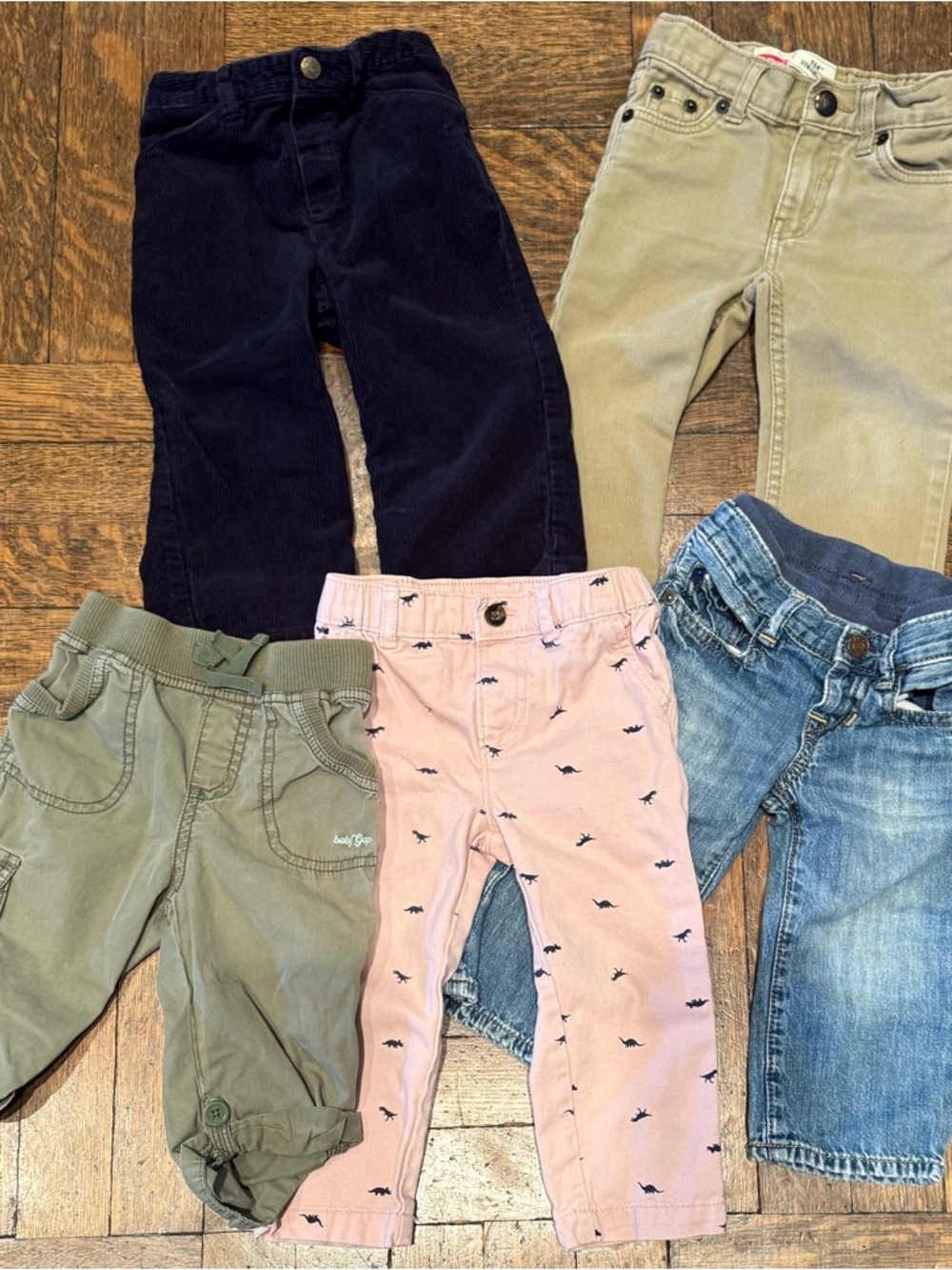 5x Toddler Pants LOT, Size 12-18 Months, 100% Cotton, Levi’s babyGap